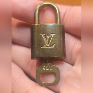 Louis Vuitton Authentic Gold Padlock with Key #335